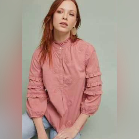 Anthropologie Tops - ANTHROPOLOGIE Isabel Sinclair Embroidered Blouse